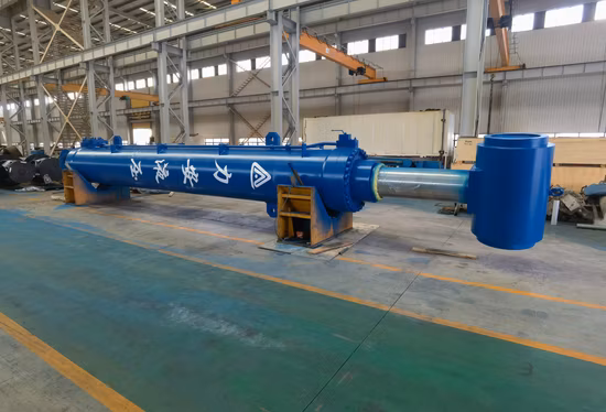 Grand vérin de levage hydraulique en acier inoxydable, pour porte de navire et de barrage avec capteurs